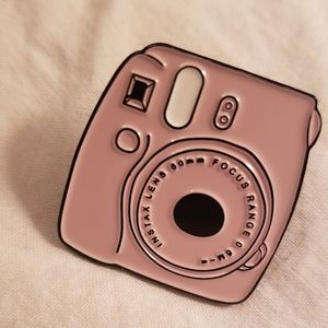 3/$20 pin sale!!  Retro pink camera pin